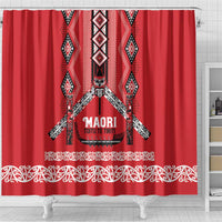 Toitu Te Tiriti Waitangi Shower Curtain Red Wharenui House LT9 - Polynesian Pride