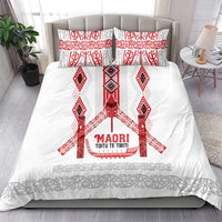 Toitu Te Tiriti Waitangi Bedding Set White Wharenui House - Polynesian Pride