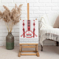 Toitu Te Tiriti Waitangi Canvas Wall Art White Wharenui House - Polynesian Pride