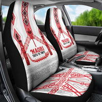 Toitu Te Tiriti Waitangi Car Seat Cover White Wharenui House - Polynesian Pride