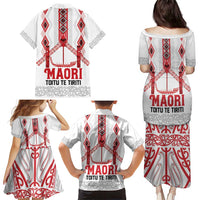 Toitu Te Tiriti Waitangi Family Matching Puletasi and Hawaiian Shirt White Wharenui House - Polynesian Pride