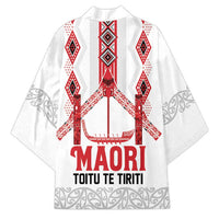 Toitu Te Tiriti Waitangi Kimono White Wharenui House - Polynesian Pride
