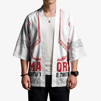 Toitu Te Tiriti Waitangi Kimono White Wharenui House - Polynesian Pride