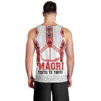 Toitu Te Tiriti Waitangi Men Tank Top White Wharenui House LT9 - Polynesian Pride