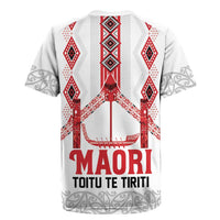 Toitu Te Tiriti Waitangi Rugby Jersey White Wharenui House LT9 - Polynesian Pride