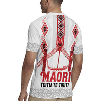 Toitu Te Tiriti Waitangi Rugby Jersey White Wharenui House LT9 - Polynesian Pride