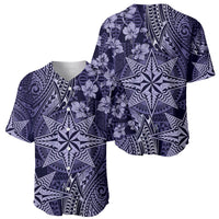 Vintage Tonga Tribal Ngatu Pattern Baseball Jersey With Pacific Floral Pink Art