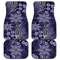 Vintage Tonga Tribal Ngatu Pattern Car Mats With Pacific Floral Pink Art