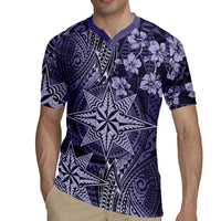 Vintage Tonga Tribal Ngatu Pattern Rugby Jersey With Pacific Floral Pink Art LT9 - Polynesian Pride