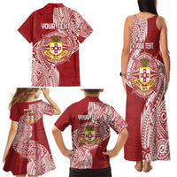 Personalised Kolisi Tonga Atele 142nd Anniversary Family Matching Tank Maxi Dress and Hawaiian Shirt Special Kupesi Pattern