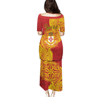 Personalised Kolisi Tonga Atele Family Matching Puletasi and Hawaiian Shirt Since 1882 Simple Ngatu Pattern