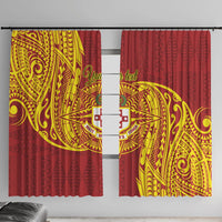 Personalised Kolisi Tonga Atele Window Curtain Since 1882 Simple Ngatu Pattern