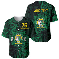 Personalised Tonga Liahona High School 76th Anniversary Baseball Jersey Special Kupesi Pattern