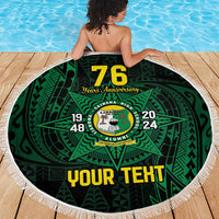 Personalised Tonga Liahona High School 76th Anniversary Beach Blanket Special Kupesi Pattern