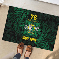 Personalised Tonga Liahona High School 76th Anniversary Rubber Doormat Special Kupesi Pattern