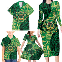 Personalised Tonga Saineha High School Family Matching Long Sleeve Bodycon Dress and Hawaiian Shirt Since 1978 Special Kupesi Pattern