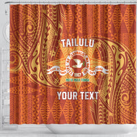 Personalised Tonga Tailulu College Shower Curtain Since 1967 Special Kupesi Pattern Version 1