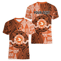 Personalised Tonga Tailulu College Women V-Neck T-Shirt Since 1967 Special Kupesi Pattern Version 2