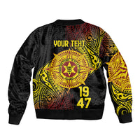Personalised Tonga High School Bomber Jacket Since 1947 Special Kupesi Pattern