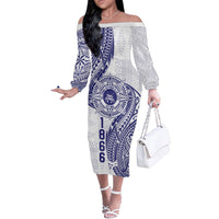 Personalised Tonga Tupou College Tolo Off The Shoulder Long Sleeve Dress Since 1866 Special Kupesi Pattern