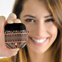 Vintage Bula Fiji AirPods Case Brown Tapa Masi Motif LT9 Brown - Polynesian Pride