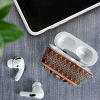 Vintage Bula Fiji AirPods Case Brown Tapa Masi Motif LT9 - Polynesian Pride