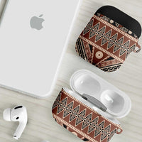 Vintage Bula Fiji AirPods Case Brown Tapa Masi Motif LT9 - Polynesian Pride