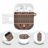 Vintage Bula Fiji AirPods Case Brown Tapa Masi Motif LT9 - Polynesian Pride