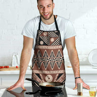 Vintage Bula Fiji Apron Brown Tapa Masi Motif - Polynesian Pride