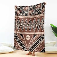 Vintage Bula Fiji Blanket Brown Tapa Masi Motif