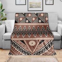 Vintage Bula Fiji Blanket Brown Tapa Masi Motif