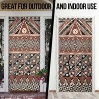Vintage Bula Fiji Door Cover Brown Tapa Masi Motif - Polynesian Pride