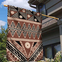 Vintage Bula Fiji Garden Flag Brown Tapa Masi Motif