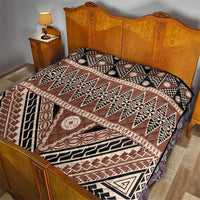 Vintage Bula Fiji Quilt Brown Tapa Masi Motif