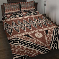 Vintage Bula Fiji Quilt Bed Set Brown Tapa Masi Motif