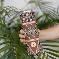 Vintage Bula Fiji Skinny Tumbler Brown Tapa Masi Motif