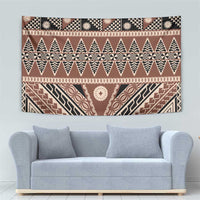 Vintage Bula Fiji Tapestry Brown Tapa Masi Motif LT9 - Polynesian Pride