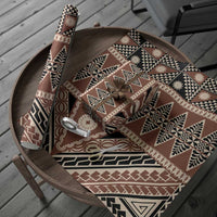 Vintage Bula Fiji Wrapping Paper Brown Tapa Masi Motif - Polynesian Pride