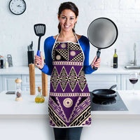 Vintage Bula Fiji Apron Purple Tapa Masi Motif LT9 - Polynesian Pride