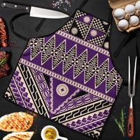 Vintage Bula Fiji Apron Purple Tapa Masi Motif LT9 Purple - Polynesian Pride