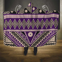 Vintage Bula Fiji Hooded Blanket Purple Tapa Masi Motif LT9 - Polynesian Pride