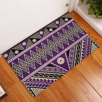 Vintage Bula Fiji Rubber Doormat Purple Tapa Masi Motif LT9 - Polynesian Pride
