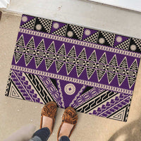 Vintage Bula Fiji Rubber Doormat Purple Tapa Masi Motif LT9 - Polynesian Pride