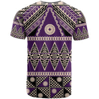 Vintage Bula Fiji T Shirt Purple Tapa Masi Motif