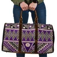 Vintage Bula Fiji Travel Bag Purple Tapa Masi Motif - Polynesian Pride