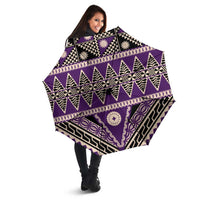 Vintage Bula Fiji Umbrella Purple Tapa Masi Motif LT9 - Polynesian Pride
