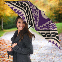 Vintage Bula Fiji Umbrella Purple Tapa Masi Motif LT9 - Polynesian Pride