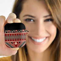 Vintage Bula Fiji AirPods Case Red Tapa Masi Motif LT9 Red - Polynesian Pride