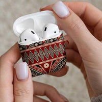 Vintage Bula Fiji AirPods Case Red Tapa Masi Motif LT9 - Polynesian Pride