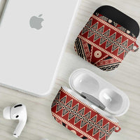 Vintage Bula Fiji AirPods Case Red Tapa Masi Motif LT9 - Polynesian Pride